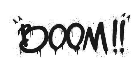 Spray painted graffiti Boom word in black over white. Boom drip symbol.  isolated on white background. vector illustration © Receh Lancar Jaya