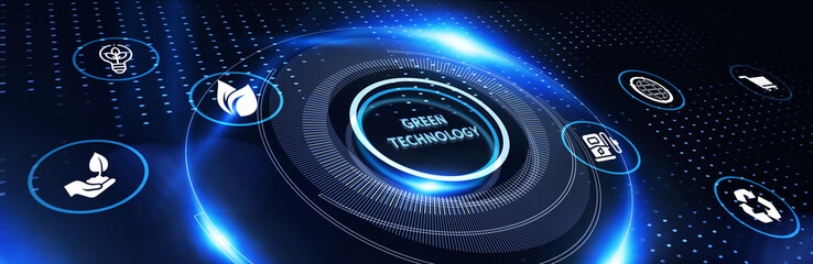 Green technology renewable energy eco friendly ecology saving zero waste. 3d illustration