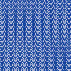 Vector creative design with Japanese wave background. Seigaiha - traditional Asian art heritage Blue 