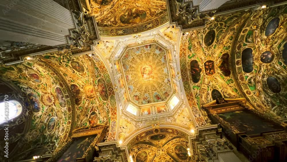 Sticker The dome and vault of Santa Maria Maggiore Basilica, Bergamo, Italy