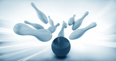 scattered skittle and bowling ball  © adimas