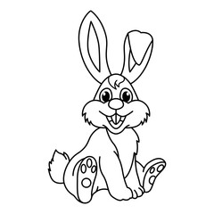 Cute rabbit cartoon characters vector illustration. For kids coloring book.