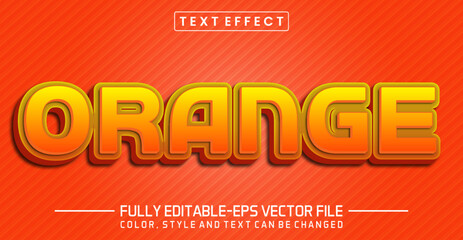 Fototapeta na wymiar Orange text editable style effect
