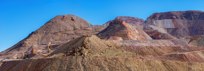 Soledad Mountain Project for gold and silver mining shown on a sunny, windy day, Mojave, California, United States, January 17, 2023.