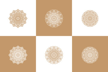 Mandala Flower Art Logo Background Design