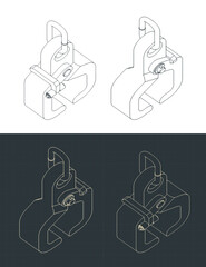 I-beam gripper isometric blueprints