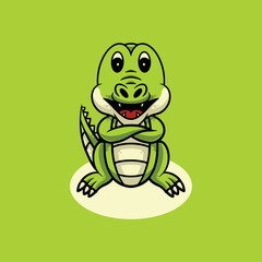 Cute crocodile smiling cartoon illustration