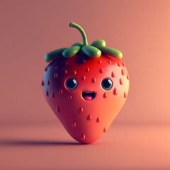 Design happy strawberry, Generative AI