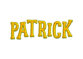 Patrick 3d text with happy patrick's day concept cutout