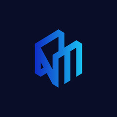 Obraz premium NM abstract vector logo monogram template