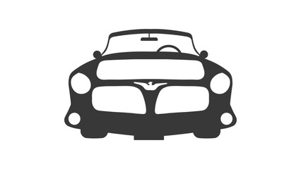 Retro car silhouette, front view
