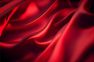 Plakat Red Silk satin background. generative ai