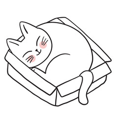 Cartoon cute character white cat vector.
