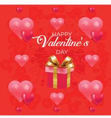 Valentine's day gifts on a red background space for text top view