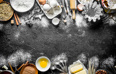 Ingredients for making delicious cookies.