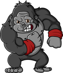 Cartoon big Gorilla was angry