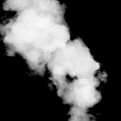 Abstract white puffs of smoke swirl overlay on black background pollution. Royalty high-quality free stock image of abstract industry smoke overlays on black background. White smoke swirls fragments