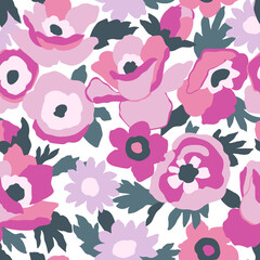 Hand-drawn floral pattern. Pink peony buds. Cute floral aesthetic composition for wallpaper, print, poster, postcard, phone cases, banner, fabric, textiles.