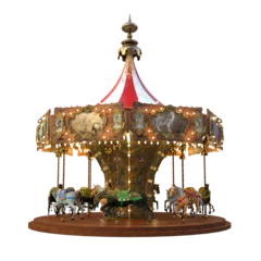 Deurstickers 3d render antique carousel in the park © david