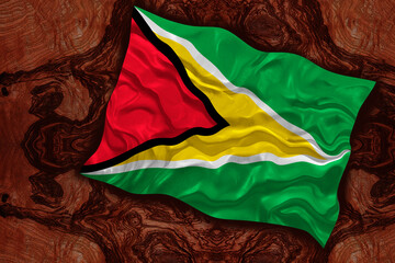National flag of Guyana. Background  with flag  of Guyana.