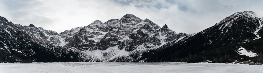 Mountain Peaks Covered With Snow
