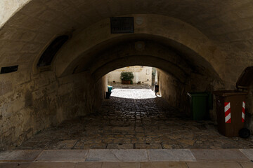 Low passage on the streets of Matera