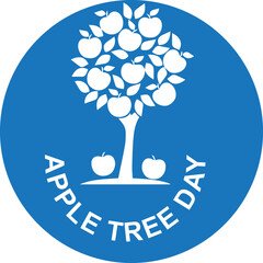 Apple Tree Day, celebrating tree day blue vector