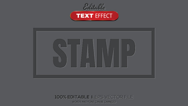 3D editable text effect stamp theme