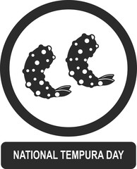 National Tempura Day, celebrates National Tempura Day black vector