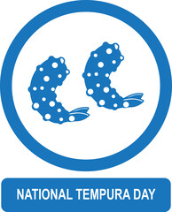 National Tempura Day, celebrates National Tempura Day blue vector