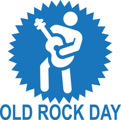 Old Rock Day, celebrating old rock day blue vector