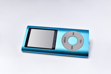 Blue mp3 player electronic device
