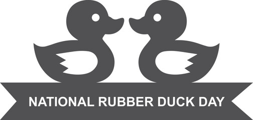 National Rubber Ducky Day, celebrates Rubber Ducky Day black vector