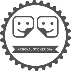National Sticker Day, celebrating sticker day symbol black vector