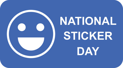 National Sticker Day, celebrating sticker day symbol blue vector