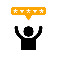 rating icon with man and star