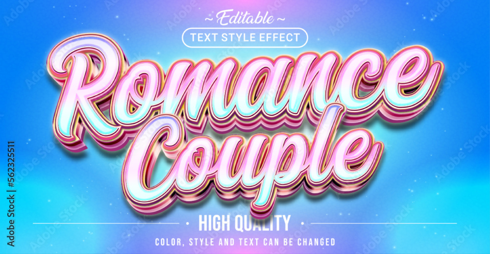 Poster editable text style effect - romance couple text style theme.