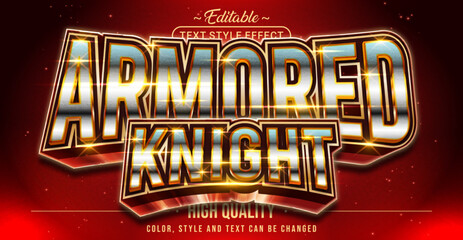 Editable text style effect - Armored Knight text style theme.