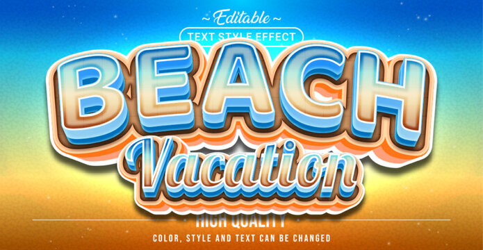 Editable text style effect - Beach Vacation text style theme.