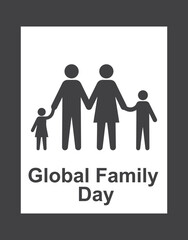 Global family day, celebrates global family day symbol black vector