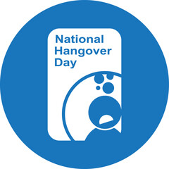 National Hangover Day, celebrate National Hangover Day blue vector