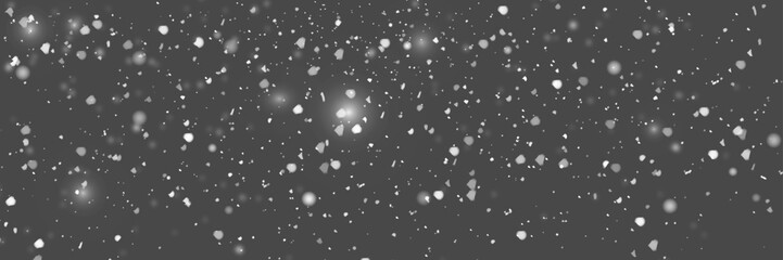 Obraz na płótnie Canvas snow on a black background texture overlay bokeh highlights