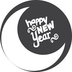 New year icon, welcoming new year symbol blue vector