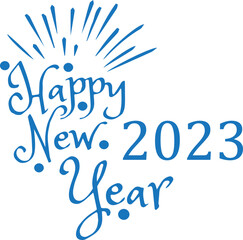New year icon, welcoming new year symbol blue vector