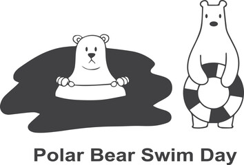 Polar Bear Swim Day, celebrating Polar Bear Swim Day black vector