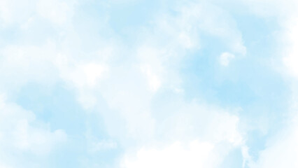 Background with clouds on blue sky. Nature Landscape Background with Blue sky and Fluffy white Realistic clouds. Vector illustration.
