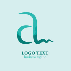 Attractive green letter shaped logo can be edited
