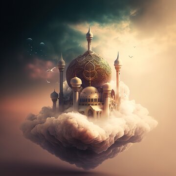 Islamic Mosques A Digital Art Illustration Showcasing the Beauty of Mosque Design generative ai
