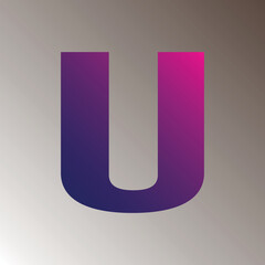 U text gradient color letter mark logo template vector design. colorful logotype U capital letter. Alphabet U letter t-shirt design. 