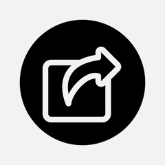 Share icon in solid style about essentials, use for website mobile app presentation